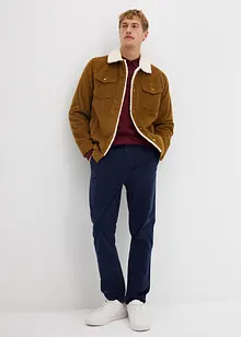 Manšestrové kalhoty z recyklovatelné směsi organické bavlny se strečem, Regular Fit, Tapered, bonprix