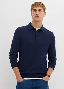 Pólo svetr z jemné pleteniny s luxusní merino vlnou, Slim Fit, bonprix