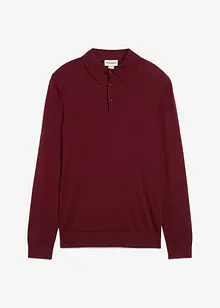 Pólo svetr z jemné pleteniny s luxusní merino vlnou, Slim Fit, bonprix