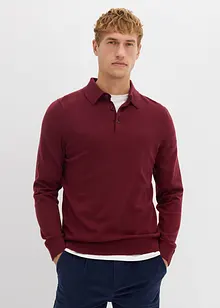 Pólo svetr z jemné pleteniny s luxusní merino vlnou, Slim Fit, bonprix
