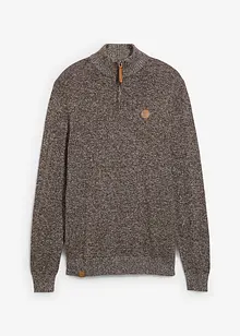 Svetr s límečkem na zip, s čistou bavlnou, bonprix