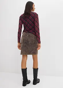 Krátká manšestrová sukně se sepraným vzhledem, bonprix