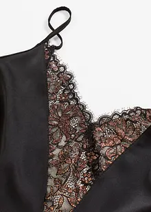 Saténové negližé s třpytivou přízí, bonprix