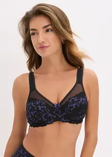 Zmenšovací podprsenka s polstrovanými ramínky a jemnou krajkou, bonprix