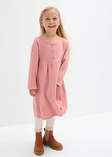 Pletené šaty s ozdobnou knoflíkovou lištou, bonprix