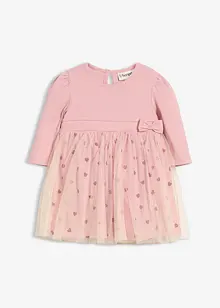 Šaty a body z organické bavlny s malými natištěnými srdíčky, bonprix