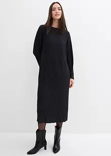 Midi šaty ze strukturovaného materiálu se zmačkanou úpravou, bonprix