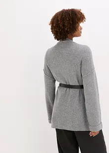 Krátký pletený kabátek s páskem, bonprix