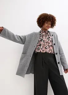 Krátký pletený kabátek s páskem, bonprix