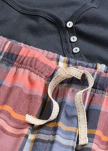 Pyžamo s žebrovaným tričkem a flanelovými kalhotami z třpytivé příze, bonprix