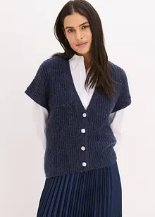 Pletená vesta s ozdobnými knoflíky a podílem vlny, bonprix