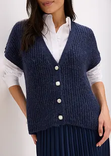 Pletená vesta s ozdobnými knoflíky a podílem vlny, bonprix