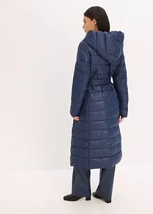 Prošívaný kabát s aplikací z imitace vlny a s vázačkou, nepromokavý (2dílná souprava), bonprix