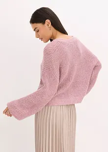 Krátký pletený kabátek s třpytivou přízí a podílem vlny, bonprix