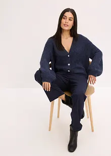 Pletený oversize kabátek s třpytivou přízí a podílem vlny, bonprix