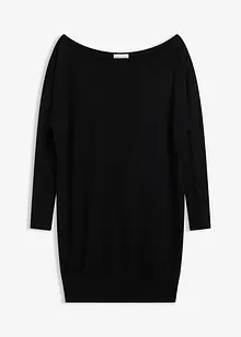 Pletené šaty s odhaleným ramenem, bonprix