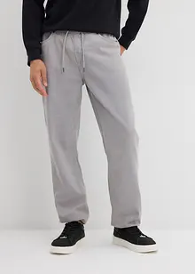 Kalhoty bez zapínání, Relaxed Fit, z čistého bavlněného kepru, Tapered, bonprix