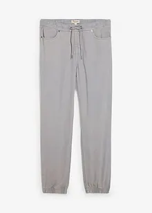 Kalhoty bez zapínání, Relaxed Fit, z čistého bavlněného kepru, Tapered, bonprix