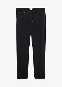 Kalhoty bez zapínání, Relaxed Fit, z čistého bavlněného kepru, Tapered, bonprix