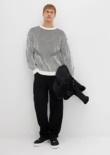 Žebrovaný svetr z bavlněné směsi, Loose Fit, bonprix