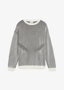 Žebrovaný svetr z bavlněné směsi, Loose Fit, bonprix
