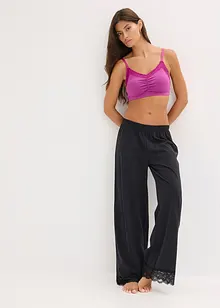 Podprsenkový top s organickou bavlnou a krajkou, bonprix