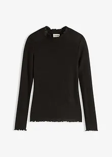 Žebrované tričko z viskózové směsi, bonprix