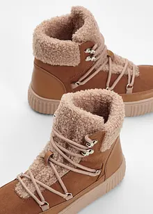 Šněrovací kotníková obuv s podšívkou, bonprix