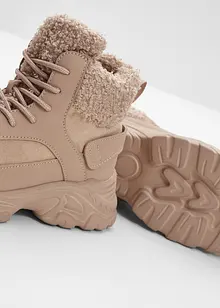 Šněrovací kotníková obuv s podšívkou, bonprix