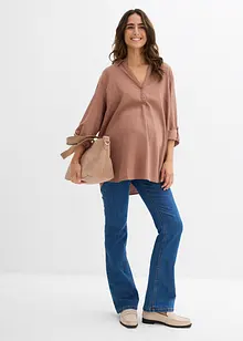 Těhotenské džíny s organickou bavlnou, lehce rozšířené nohacie, bonprix