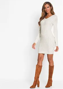 Pletené šaty s copánkovým vzorem, bonprix