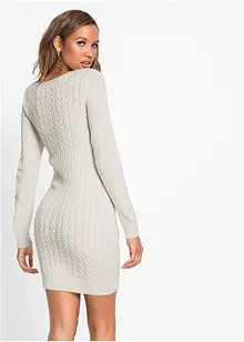 Pletené šaty s copánkovým vzorem, bonprix