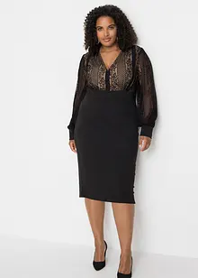 Postavu podtrhující šaty s krajkou, bonprix