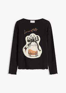 Tričko s dlouhým rukávem, z bavlněného streče, bonprix