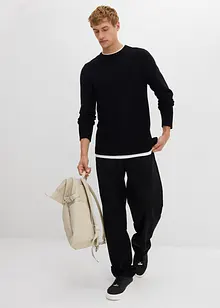 Strukturovaný svetr se vzhledem 2 v 1, z bavlněné směsi, bonprix