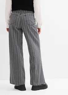 Džíny Wide Leg, High Waist, s poničenými efekty, bonprix