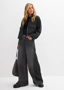 Džíny Wide Leg, High waist, se vsadkou, bonprix