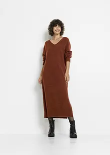 Oversize pletené šaty v délce midi, bonprix