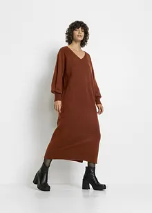Oversize pletené šaty v délce midi, bonprix