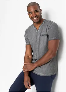 Henley tričko se sepraným vzhledem a krátkým rukávem, z čisté organické bavlny, bonprix