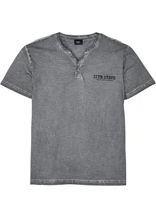Henley tričko se sepraným vzhledem a krátkým rukávem, z čisté organické bavlny, bonprix