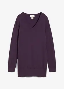 Dlouhý základní svetr s výstřihem do V, bonprix