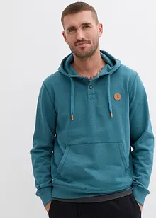 Mikina s kapucí, s měkce počesanou vnitřní stranou a s detaily z imitace kůže, bonprix