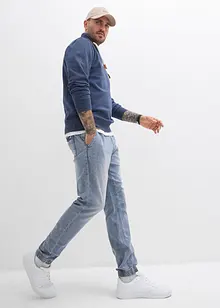 Mikina s šálovým límcem a s detaily z imitace kůže, bonprix