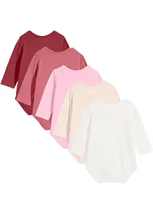 Kojenecké body s dlouhým rukávem, čistá organická bavlna (5 ks v balení), bonprix