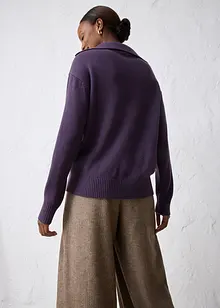 Svetr s límečkem na zip, z merino vlny, bonprix