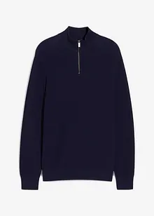 Svetr s límečkem na zip, z čisté bavlny, bonprix