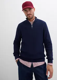Svetr s límečkem na zip, z čisté bavlny, bonprix
