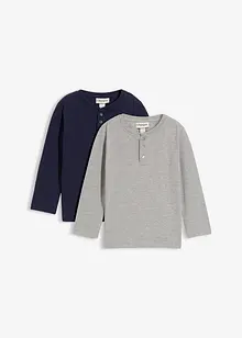 Henley triko s dlouhým rukávem a organickou bavlnou (2 ks v balení), bonprix