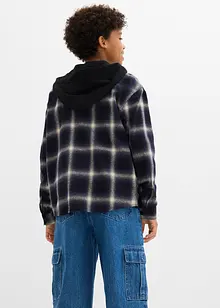 Flanelová košile s dlouhým rukávem a kapucí, bonprix